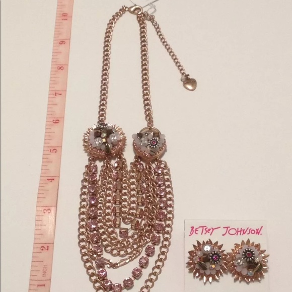 Betsey Johnson Rose Gold-Tone Necklace & Earrings - Picture 5 of 5